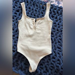 Abercrombie soft af nude hook and eye bodysuit